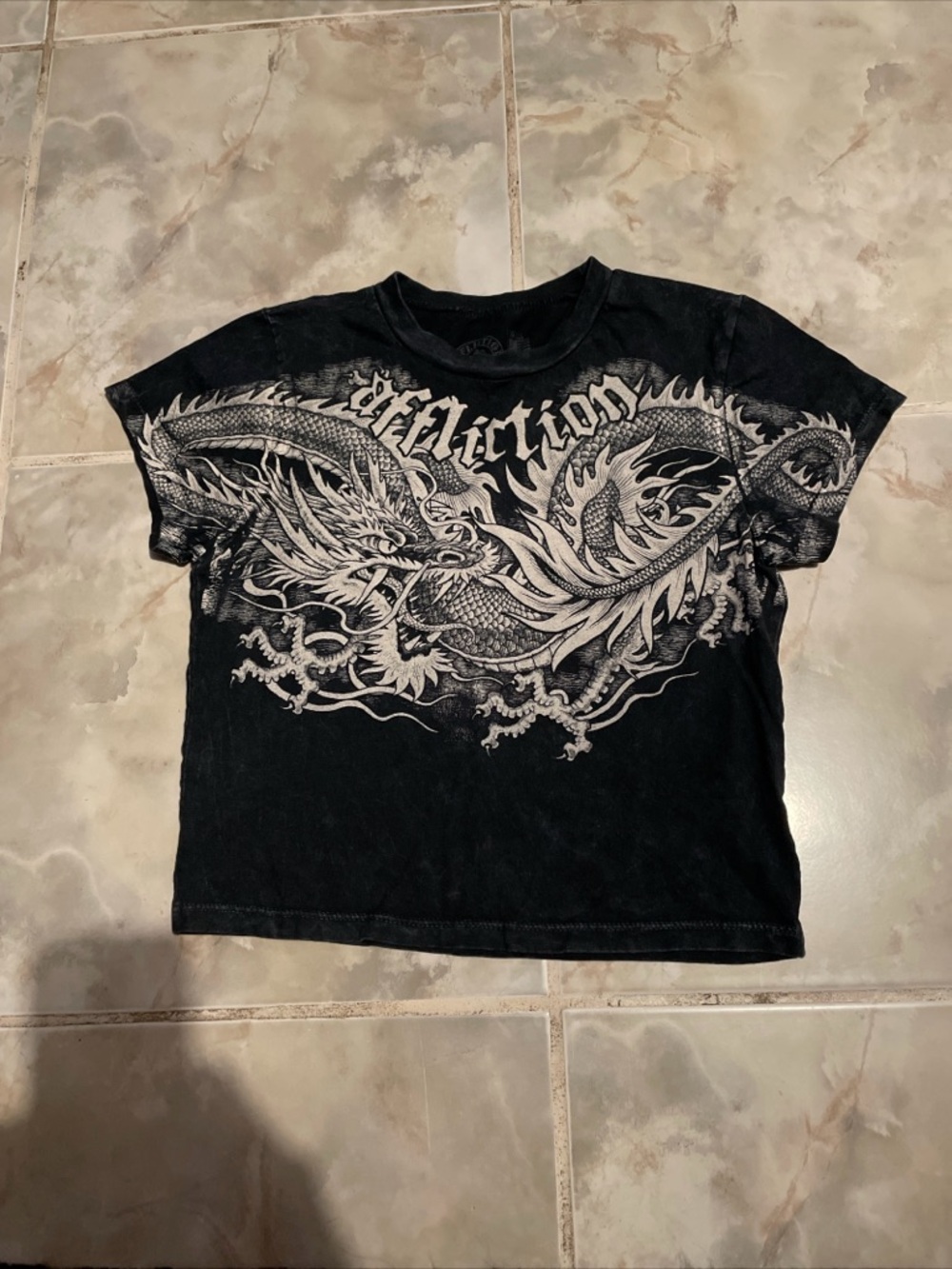 Affliction Dragon T-Shirt Baby Toddler Small Grunge Emo Black Y2K SZ 4/5